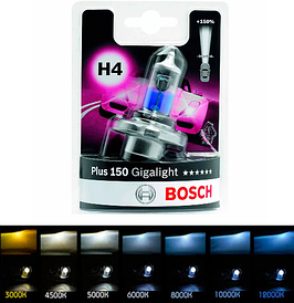 Лампочка в фару авто H4 12 V BOSCH Gigalight + 150 блістер 1 штука 60/55 Вт