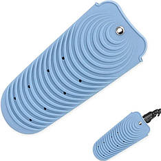 Силіконовий килимок чохол-кишеня для прасочки, плойки, гарячих перукарських інструментів 26х11 см (блакитний)