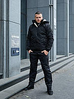 Зимовий теплий чоловічий стьобаний спортивний костюм: куртка на овчині + штани сынтепон (р.48-58). Арт-1222/29