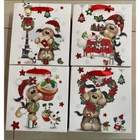 Пакет новорічний паперовий S "Christmas puppy" 18*24*8см, ЦІНА ЗА УП. 12ШТ (720шт)