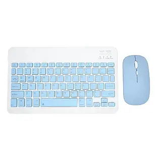 Клавіатура та миша ультратонка Bluetooth на акумуляторі Блакитна