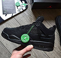 Мужские кроссовки Nike Air Jordan 4 Retro 'Black Cat' весна-осень черные. Живое фото