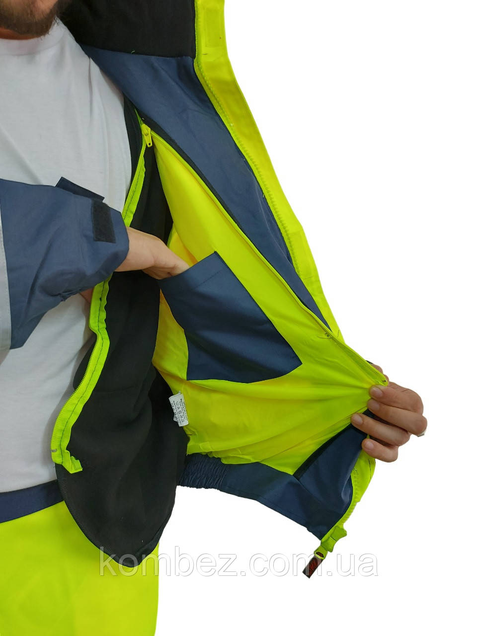 Куртка сигнальная утепленная LIME (4в1) ВО, лайм/темно-синий - фото 5 - id-p1979890500