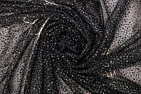 Сетка ткань, прозрачная тонкая ткань глиттер с паетками, материал для декорирования одежды Черный