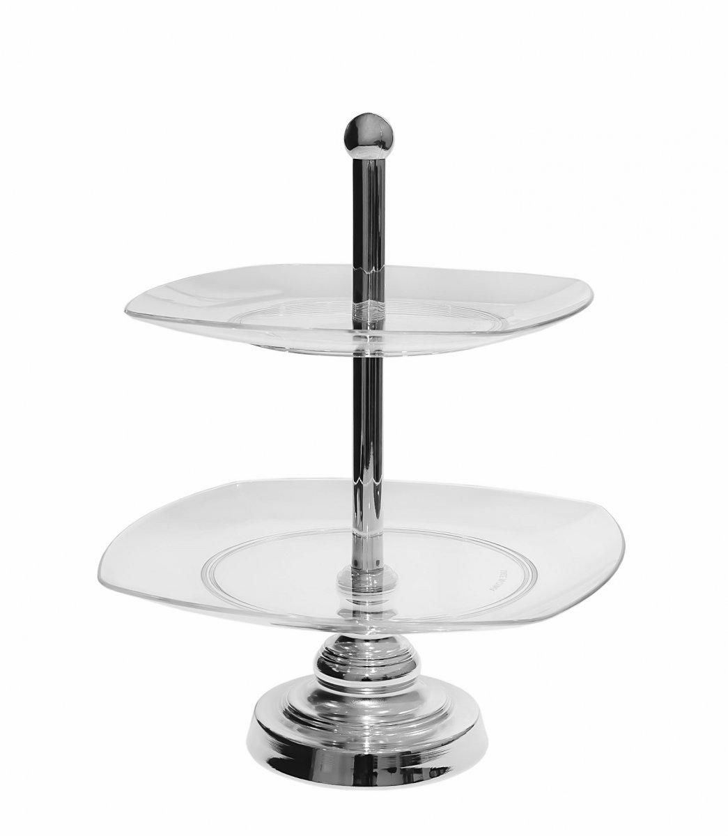 Етажерки сервірувальні 2 яруси акрил 25.5*20.5*38H см Підставки для десертів Ємності для викладення продуктів
