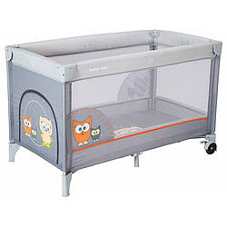 Манеж - ліжечко Сова Baby Mix HR-8052 grey 30424, World-of-Toys