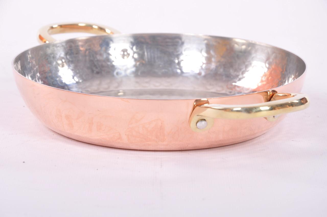 Мідна сковорода з бічними ручками діаметр 20 см E-4924, фото 1