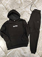 Підлітковий спортивний костюм на флісі Doffbi, Туреччина - чорний, розміри 170-176 см