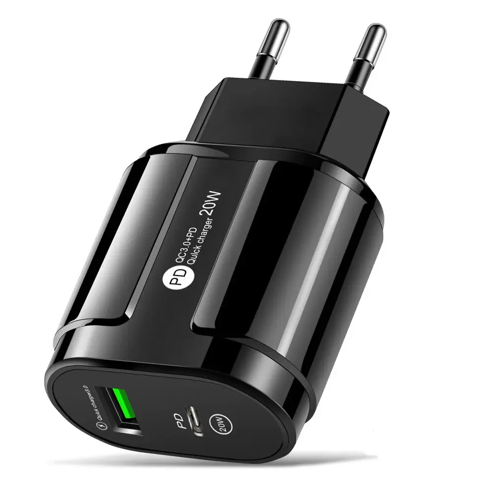 Мережевий зарядний пристрій два роз'єми TYPE-C PD + USB, 12 W, 2.4 A, 5V