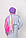 Кашеміровий палантин шарф у клітину з бахромою PASHMINA рожево-бузковий, фото 4