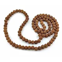 Четки из рудракши (Rudraksha japa mala) (94 см, 108 бусин, бусина d-1,4 см) Индия
