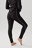 Комплект жіночої термобілизни Чорний розмір S - XL  ⁇  Термобілизна жіноча спортивна тепла (лонгслів + лосини), фото 4