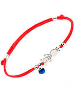 Серебряный браслет Family Tree Jewelry Line на красной шелковой нити для родителей и детей