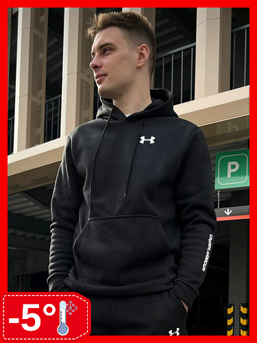 Купить Худи для мужчин Андер армор теплый с начесом Спортивная кофта ...