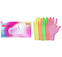Перчатки нитриловые текстурированные Rainbow MediOk 100шт\уп р.XS