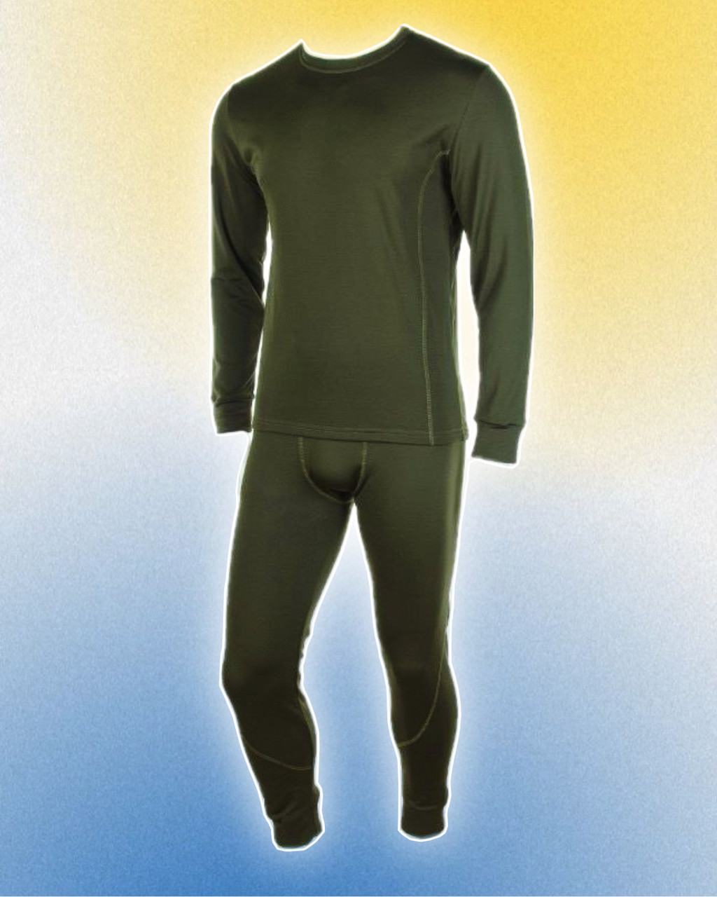 Комплект чоловічої термобілизни ХАКИ розмір М — XXL  ⁇  Термобілизна чоловіча спортивна тепла (лонгслів + штани)