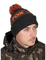 Шапка FOX COLLECTION BOBBLE - BLACK & ORANGE