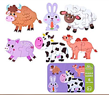 Набір пазлів С 60375   "Тварини", 6 картинок, в коробці, фото 2