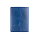 Блакитна обкладинка для паспорта з натуральної глянсової шкіри з художнім тисненням, фото 2
