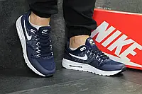 Мужские кроссовки Nike Найк Air Max 1 Flyknit. Темно синие с белым. Код товара: Д - 5290 44