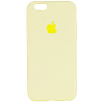 Силиконовый чехол с закрытым низом для iPhone 6/6s (Нежно-желтый)