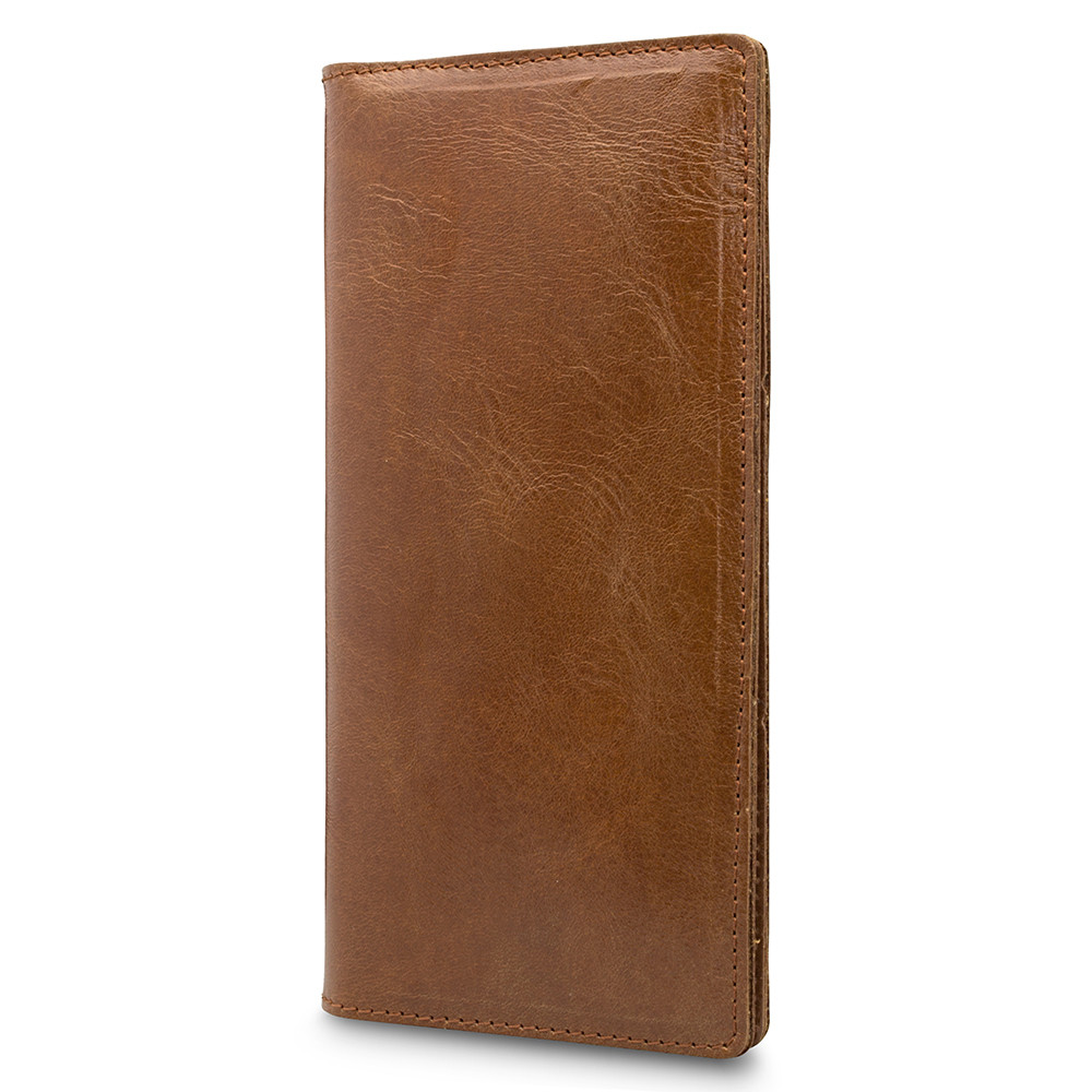 Бурштиновий шкіряний гаманець із натуральної глянсової шкіри