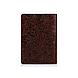 Шкіряне дизайнерське портмоне для документів коньячного кольору, колекція "Mehendi Art", фото 2