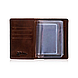 Шкіряне дизайнерське портмоне для документів коньячного кольору, колекція "Mehendi Art", фото 4