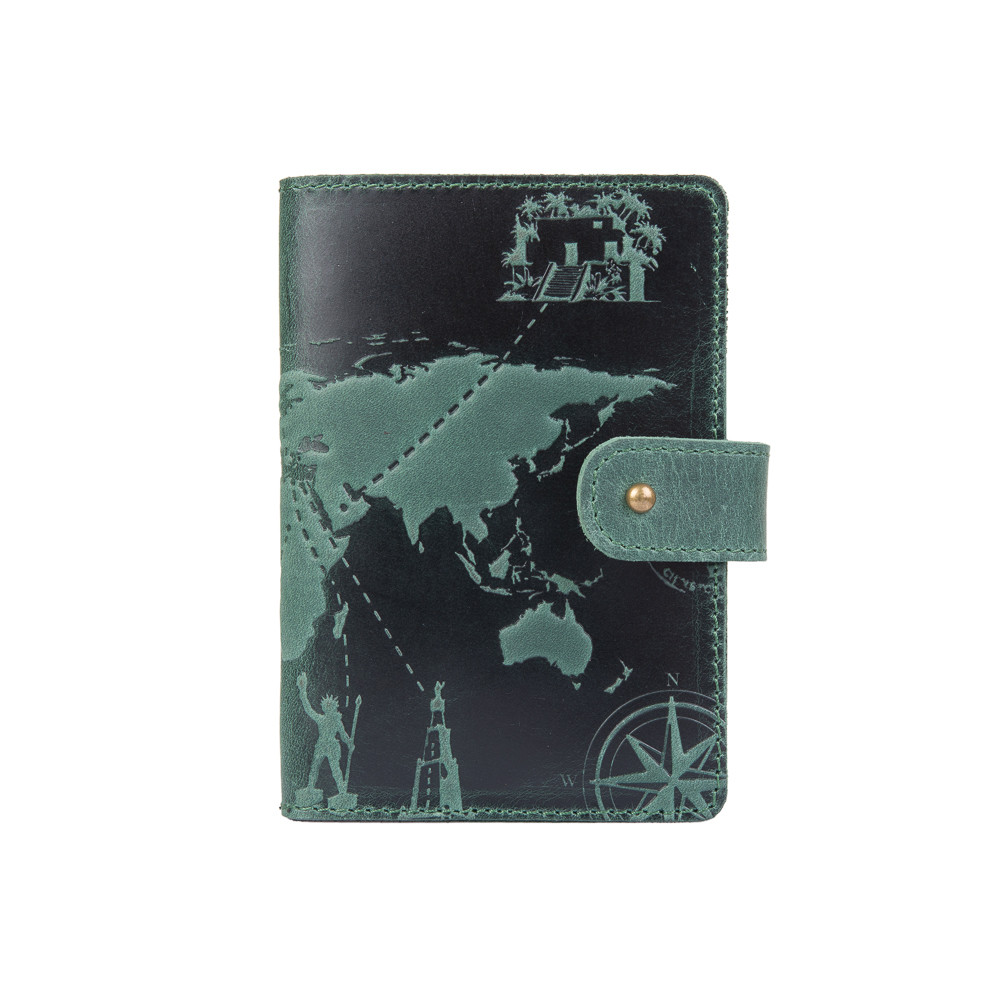 Шкіряне портмоне для паспорта/Od документів HiArt PB-03S/1 Shabby Alga "7 wonders of the world", фото 1