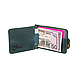 Гарний дизайнерський затискач для грошей зеленого кольору з натуральної матової шкіри, колекція "Let's Go Travel", фото 4