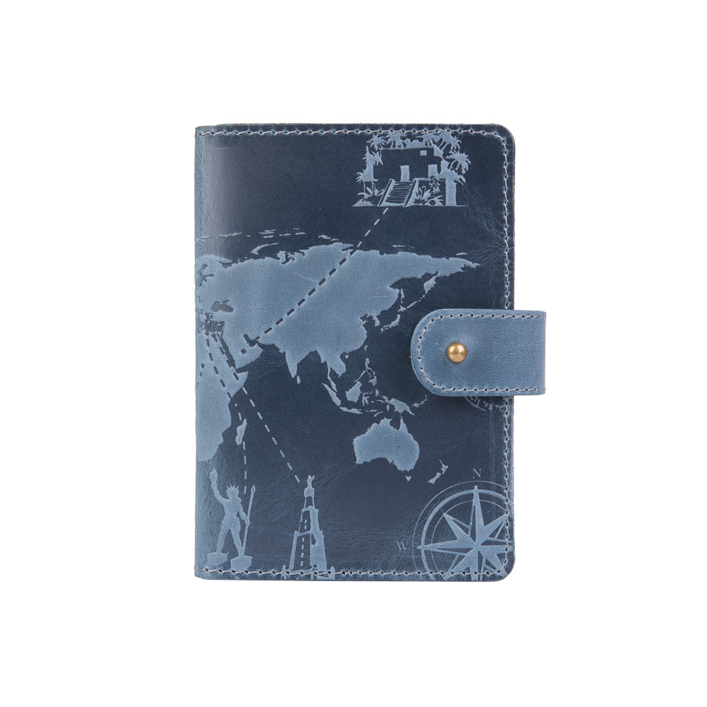 Шкіряне портмоне для паспорта / ID документів HiArt PB-03S/1 Shabby Lagoon "7 wonders of the world"