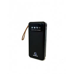 Повербанк Power Bank 20000mAh з дисплеєм виходом на 2-USB мікро USB та ліхтариком ZHY-489