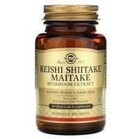 Reishi Shiitake Maitake Mushroom Extract Solgar, 50 капсул