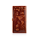 Гарний тревел-кейс із натуральної шкіри кольору глини з художнім тисненням "7 wonders of the world", фото 2