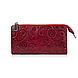 Гарний шкіряний гаманець на блискавці червоного кольору, колекція "Buta Art", фото 2