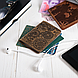 Дизайнерська обкладинка-органайзер для документів ( ID паспорт ) з оливкового кольору шкіри, фото 7