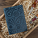 Дизайнерська шкіряна обкладинка для паспорта з відділенням для карт блакитного кольору, колекція "Buta Art", фото 5