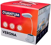 Настільна світлодіодна лампа з акумулятором Quantum VERONA QM-TL1061 LED 3.5W 450lm 4100К USB 5V 3000mAh з Power Bank