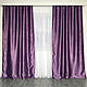 Готові штори із тканини блекаут софт фіолетового кольору 150х270 (2 шт). Щільні штори на тасьмі блекаут у спальню, фото 2