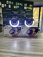 Биксеноновые линзы 2.5 дюйма с черными масками U-Style LED и квадро ангельскими глазками G5 Cyclone