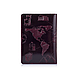 Шкіряне Портмоне фіолетове для документів c вкладенням ПВХ , колекція "7 Wonders of the World", фото 2
