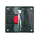 Шкіряний гаманець на кнопках зеленого кольору з відділенням для монет, фото 4