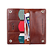 Шкіряний гаманець на кнопках коньячного кольору з відділенням для монет, фото 4