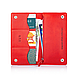 Шкіряний гаманець на кнопках червоного кольору з відділенням для монет, фото 4