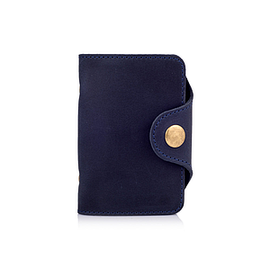 Ергономічний картхолдер із натуральної матової шкіри синього кольору
