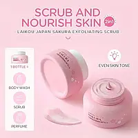 Cкраб для лица с экстрактом Сакуры Laikou Japan Sakura Exfoliating Scrub 100g