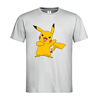 Светло-серая мужская/унисекс футболка Принт Покемон (5-21-19-світло-сірий меланж)