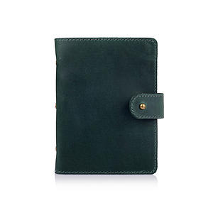 Зелений картхолдер із натуральної матової шкіри зеленого кольору