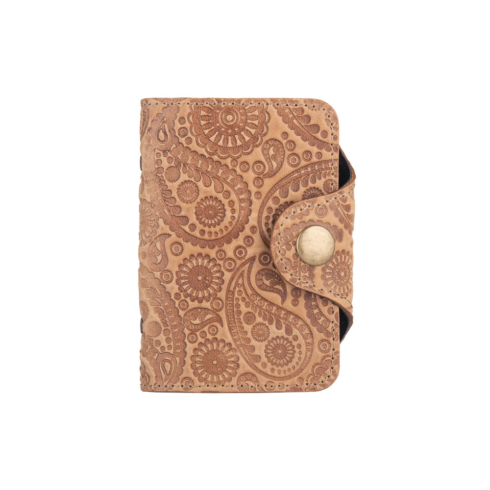 Зручна візитниця з натуральної матової шкіри світло жовтого кольору, колекція "Buta Art", фото 1