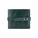 Зручний маленький гаманець на кобурном гвинті з натуральної шкіри зеленого кольору, фото 2